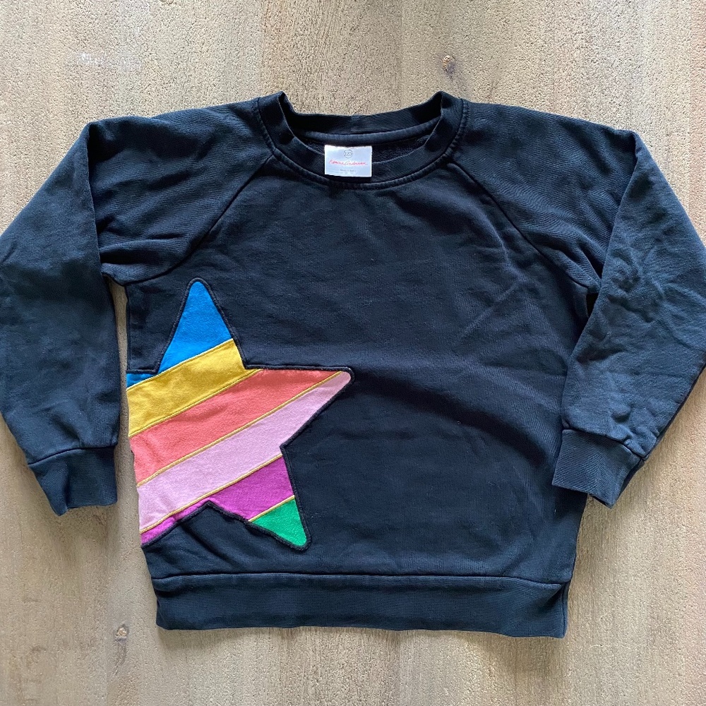Hanna Andersson Star Sweatshirt Girls 120 Small 6/7 -M9